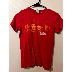 Women's Junk Food The Beatles Red T Shirt Size L